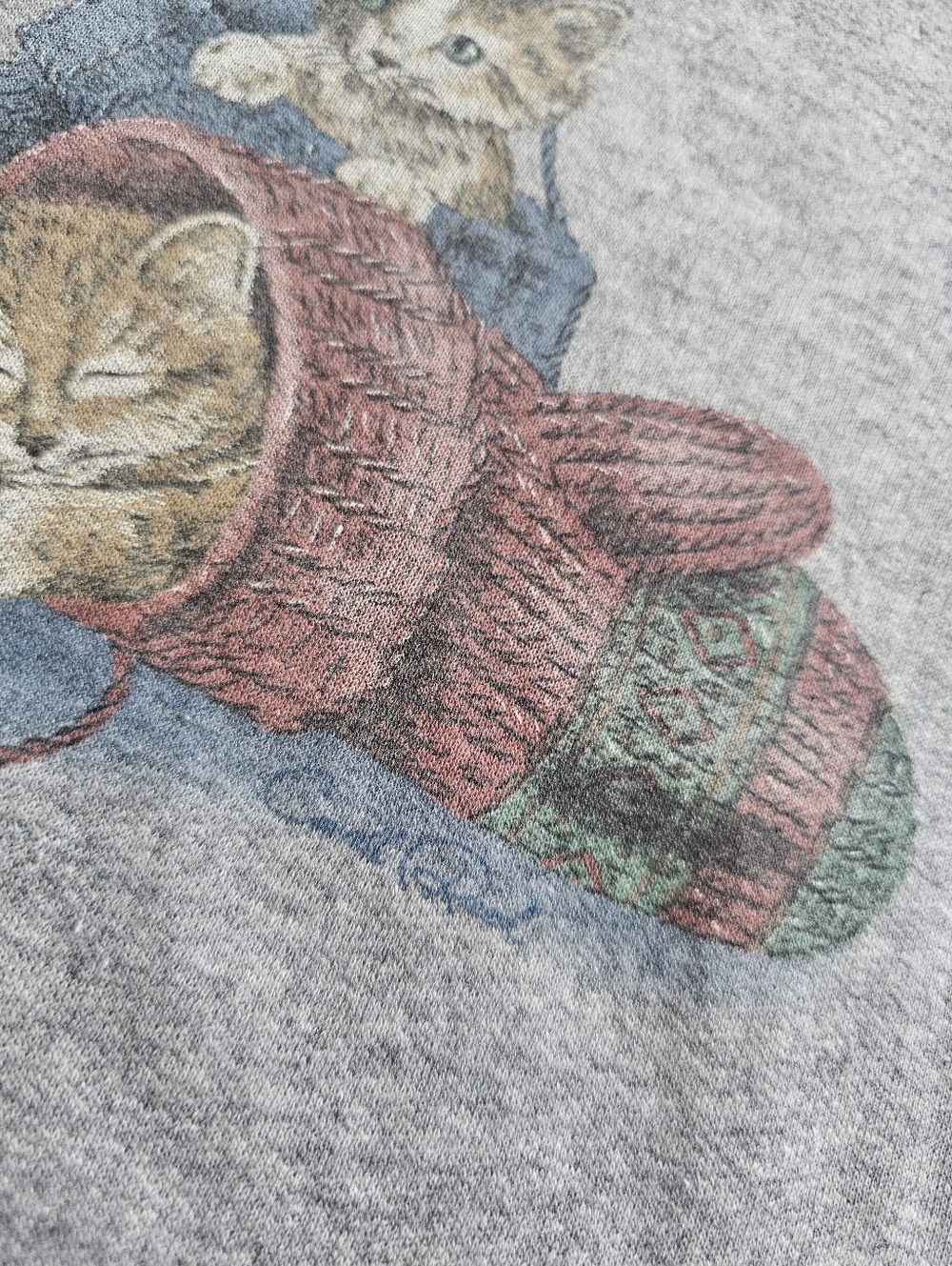 Vintage Carroll Reed Kitten Crewneck Sweater, Large - Picture 4 of 13